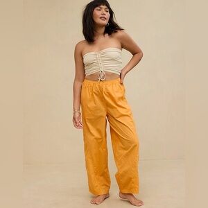 NWOT Aerie It's Poplin Beach Pant In Orange